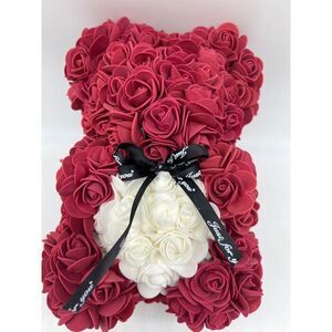 Just For You Faux Rose Flower Teddy Bear Gift